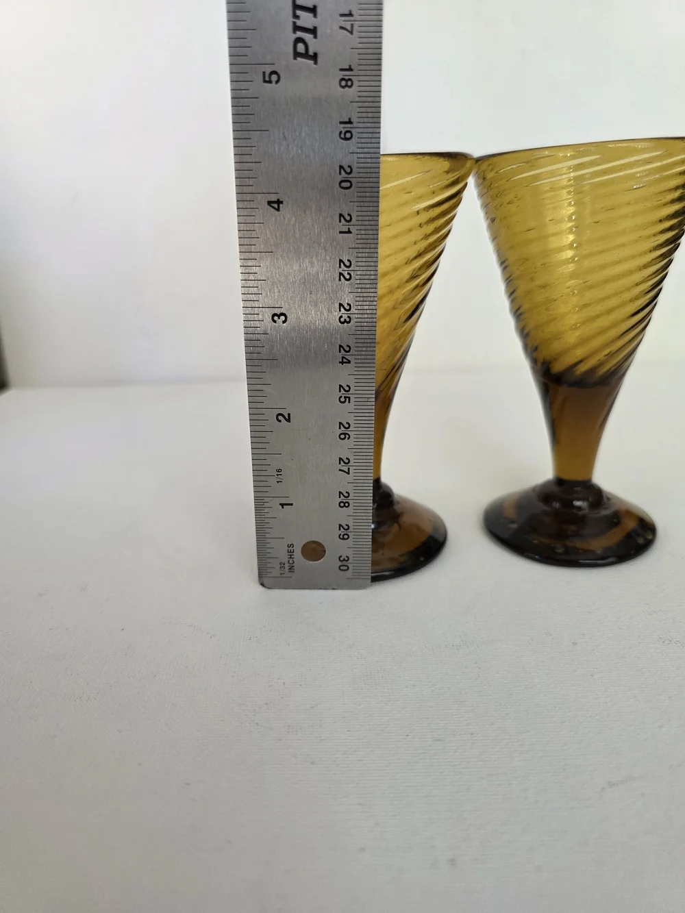 Handblown pair amber